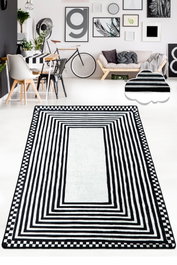 Conceptum Alfombra Colm Blanco y Negro 80 x 120 cm